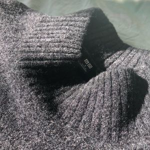 charcoal grey uniqlo mockneck